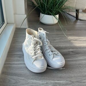 White Platform Converse All Stars